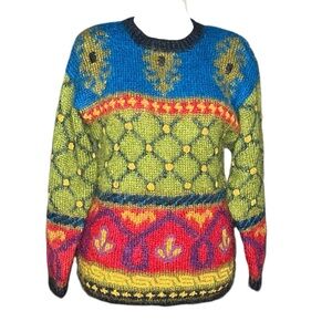 VINTAGE FENN WRIGHT & MANSON 80s Mohair Blend Cozy Apres-Ski Crewneck M/L